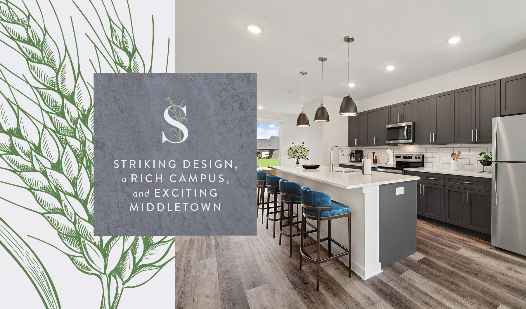 springside middletown new apartments homepage image that shows a kitchen